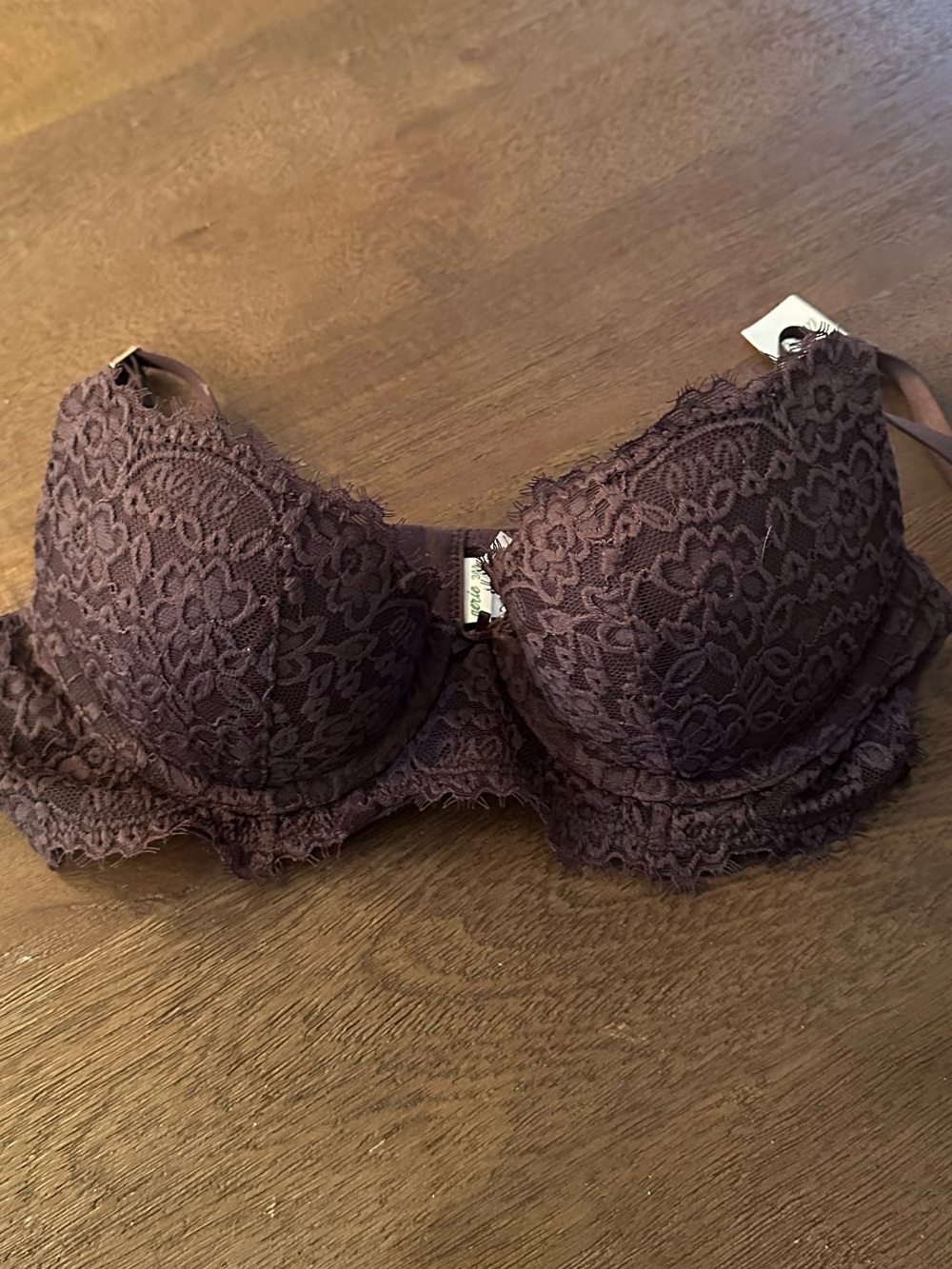 Lace Underwire Bra - Deep Plum